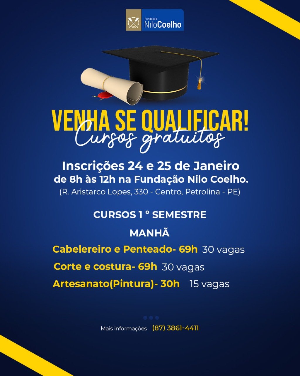 Read more about the article A Fundação Nilo Coelho vai disponibilizar diversos cursos de qualificação gratuitos para pessoas de baixa renda em Petrolina, no Sertão de Pernambuco.