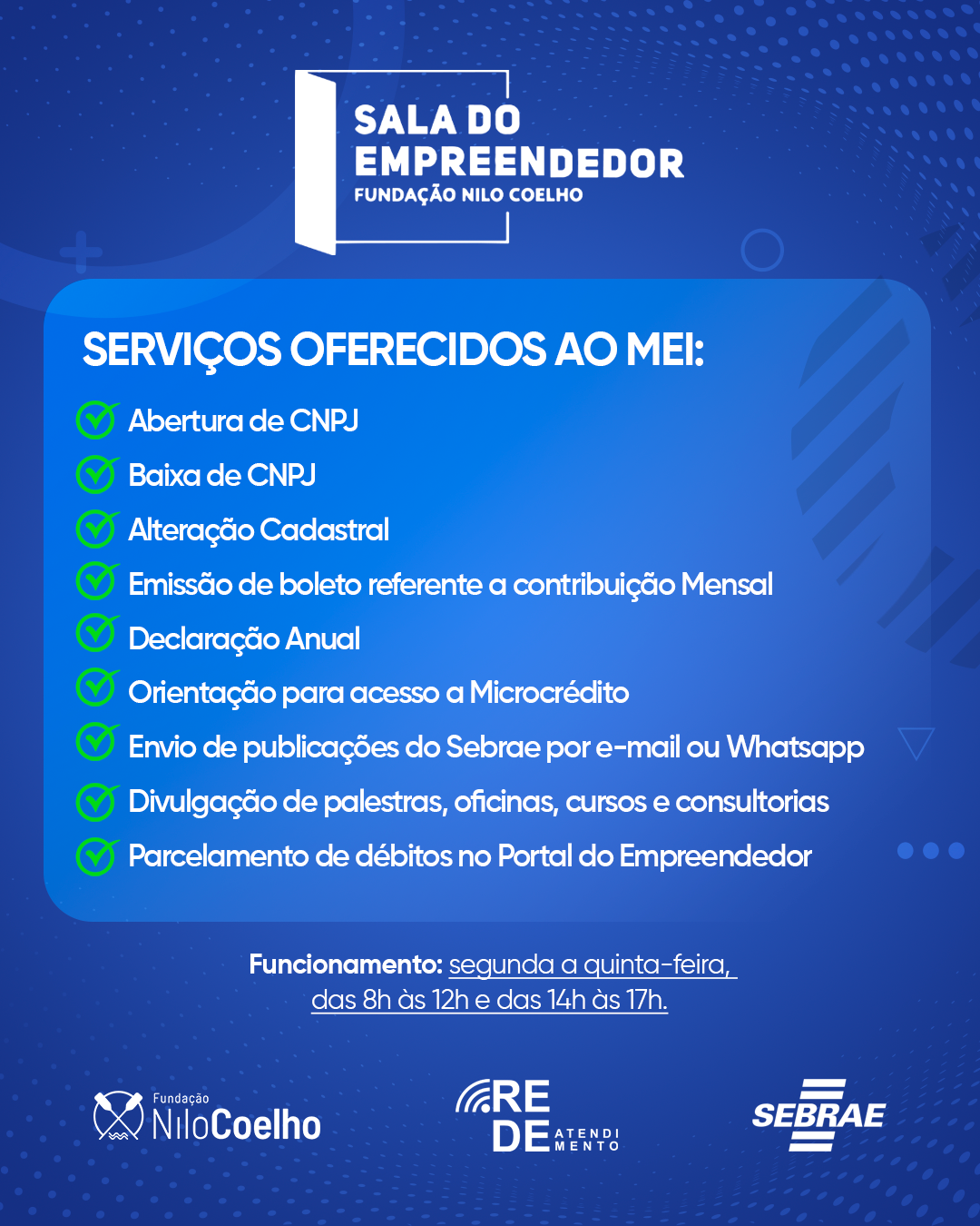 Leia mais sobre o artigo Confira os serviços oferecidos pela Sala do Empreendedor que funciona na Fundação Nilo Coelho
