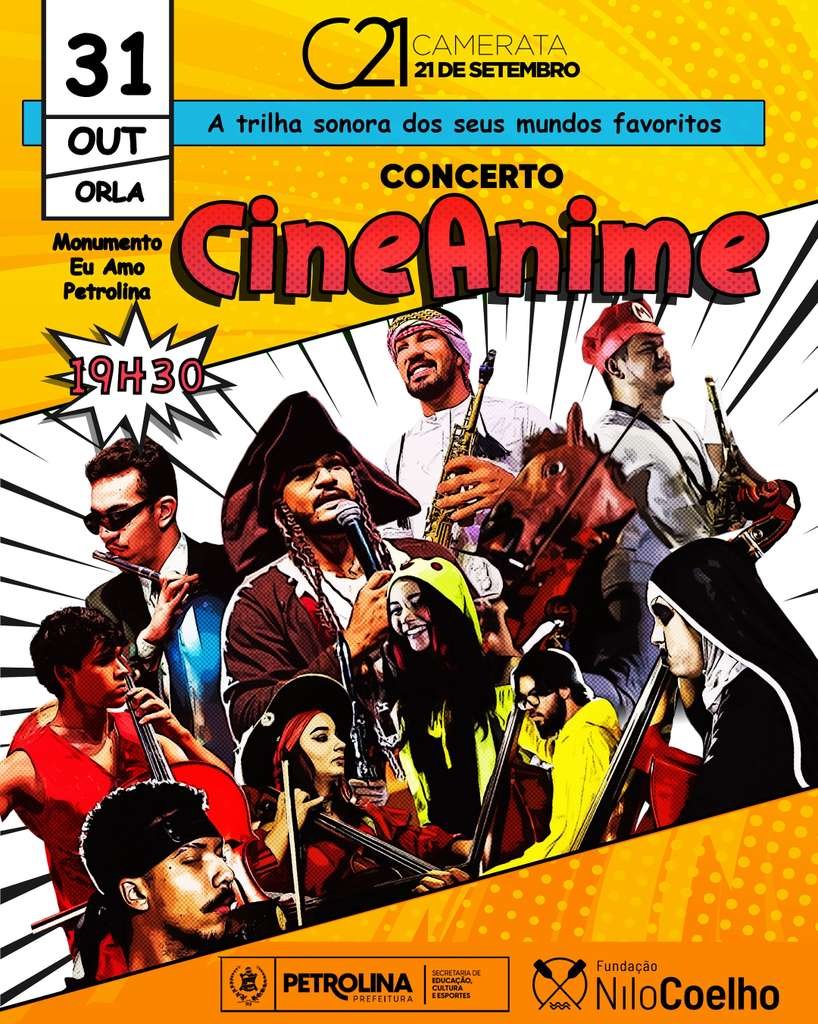 Leia mais sobre o artigo Camerata 21 de Setembro apresenta o concerto“CineAnime” na Orla de Petrolina