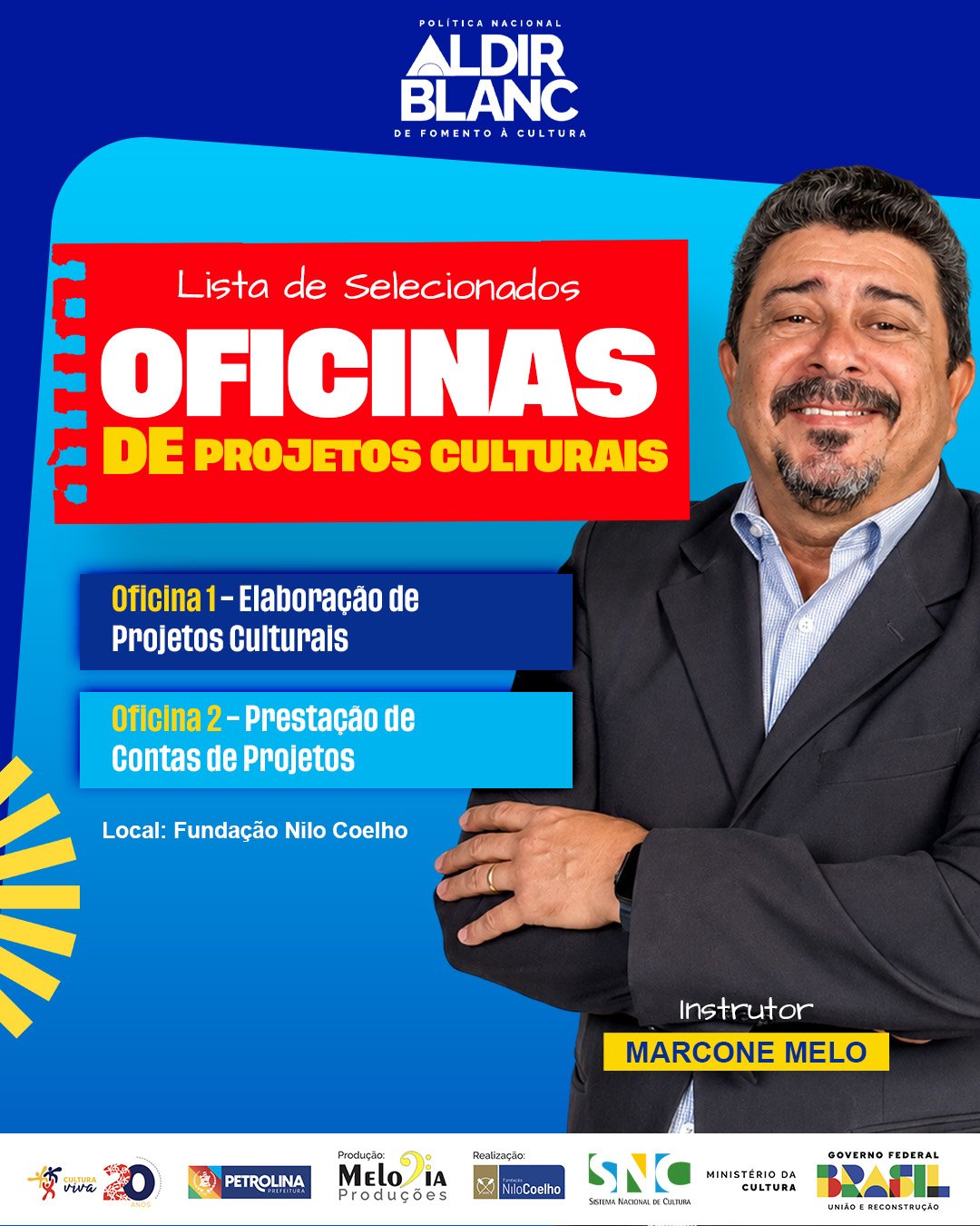 Leia mais sobre o artigo Divulgada lista de selecionados para oficinas de projetos culturais, em parceria com a Melodia Produções